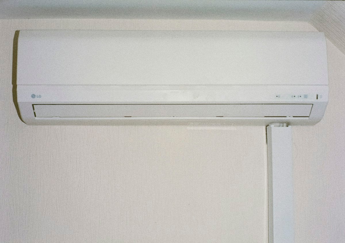 Wall-mounted indoor AC — illustrative stock photograph